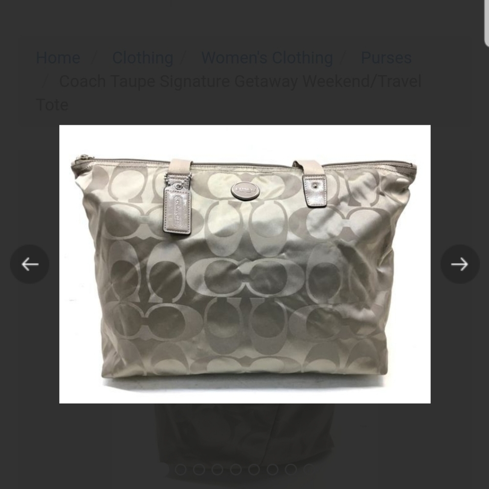 NWOT COACH taupe weekender bag & cosmetic bag - Picture 3 of 8